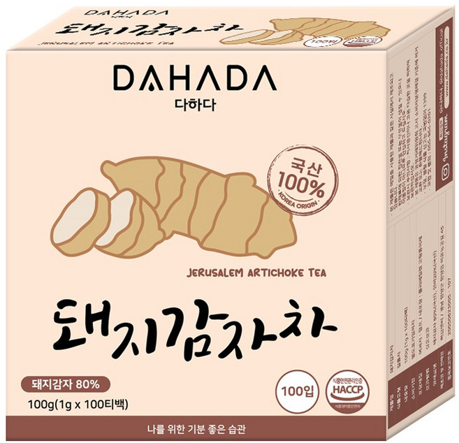 다하다 돼지감자차 티백, 1g, 100개입, 1개