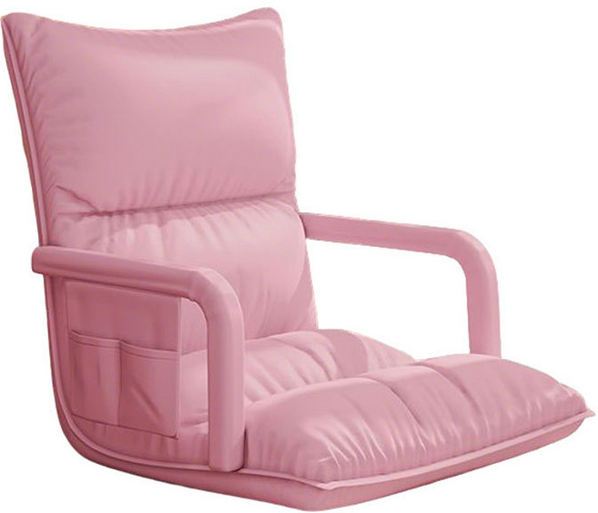 가정용 각도조절 등받이 좌식의자 원룸 기숙사 1인용 소파 팔걸이 의자 YSQ, 1개, 핑크