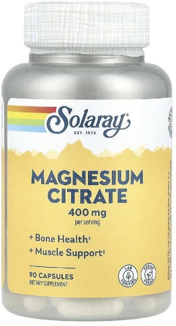 솔라레이 마그네슘 시트레이트 400mg 90캡슐 시트르산 Magnesium, 1개, 90정 - 쿠팡