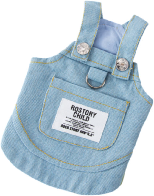 멍담 강아지 멜빵 청치마 청바지 데님 하네스, 1개, 연청