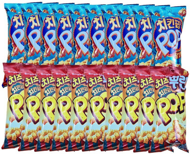 오리온 치킨팝 닭강정+치즈뿌린 치킨팝, 130g, 10세트