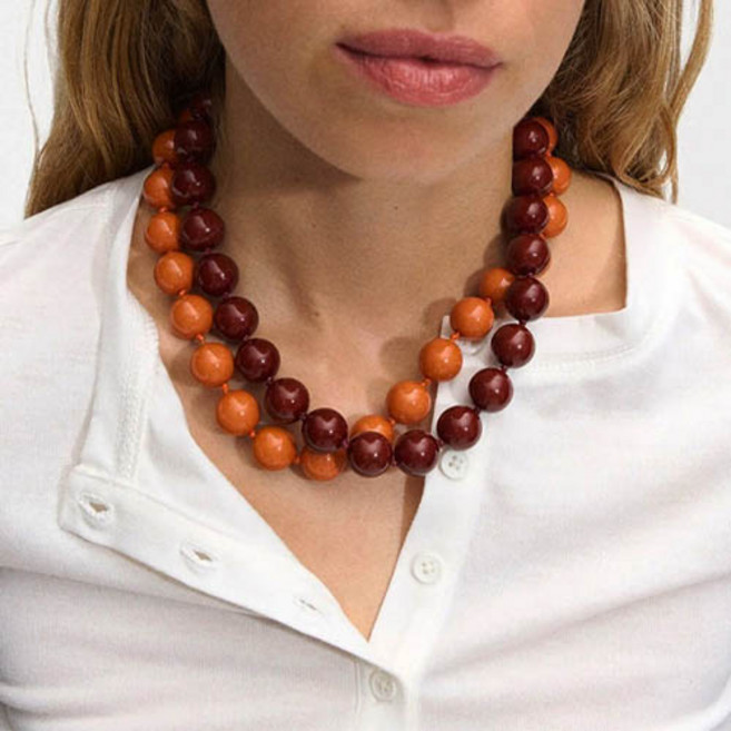 티큐 여성 볼륨 컬러 볼 왕구슬 볼드 비즈 초커 목걸이 A2426