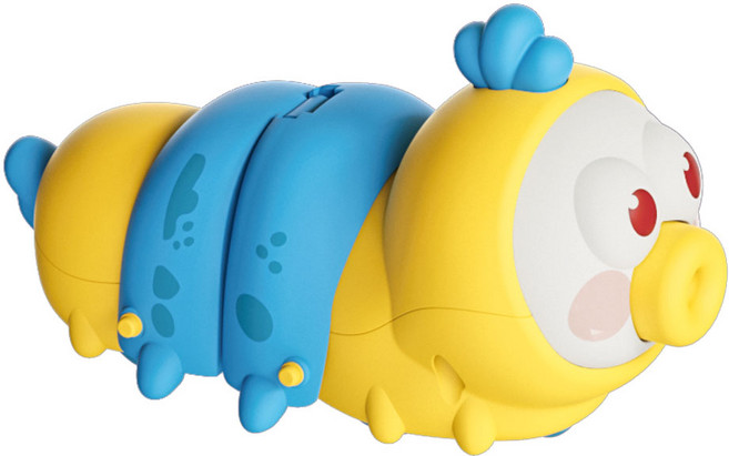 토이즈데이 태엽을 감으면 꿈틀꿈틀 움직이는 애벌레 4종 소근육 발달 유아 자동차 장난감, 1개, 옐로우