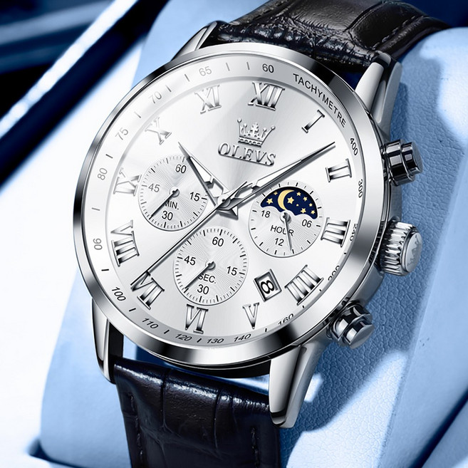 OLEVS 남자손목시계 정품 쿼츠 럭셔리 명품 워터프루프 야광