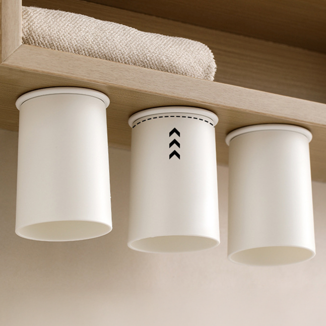 로멀리 물빠짐 거꾸로 양치컵 거치대, 베이직화이트, 1개