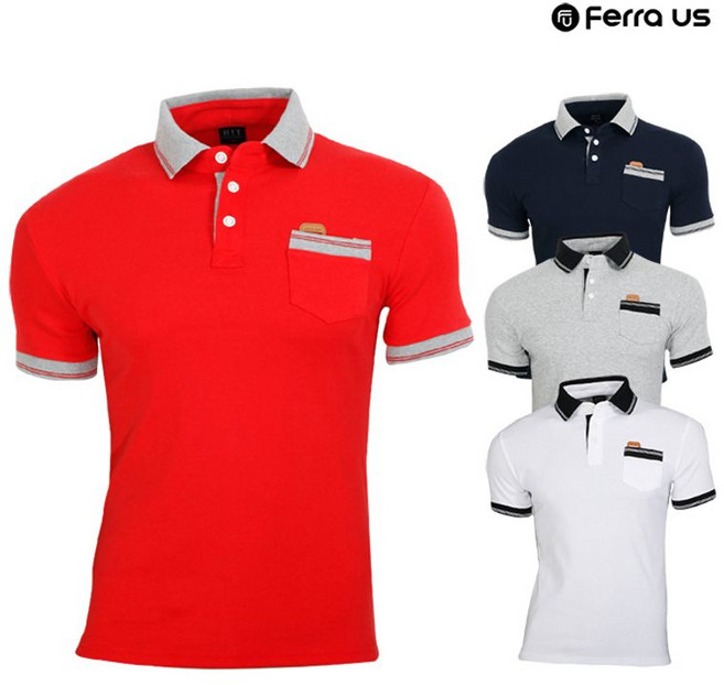 페라어스 남성 베이직배색 카라 반팔셔츠 CTHT2019M2