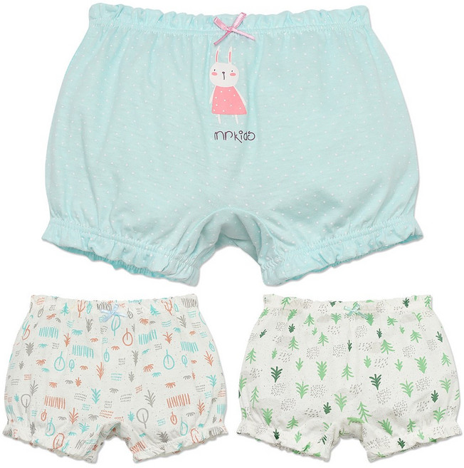 엠알키즈 큐티 순면 여아 사각 팬티 3매입 RB212