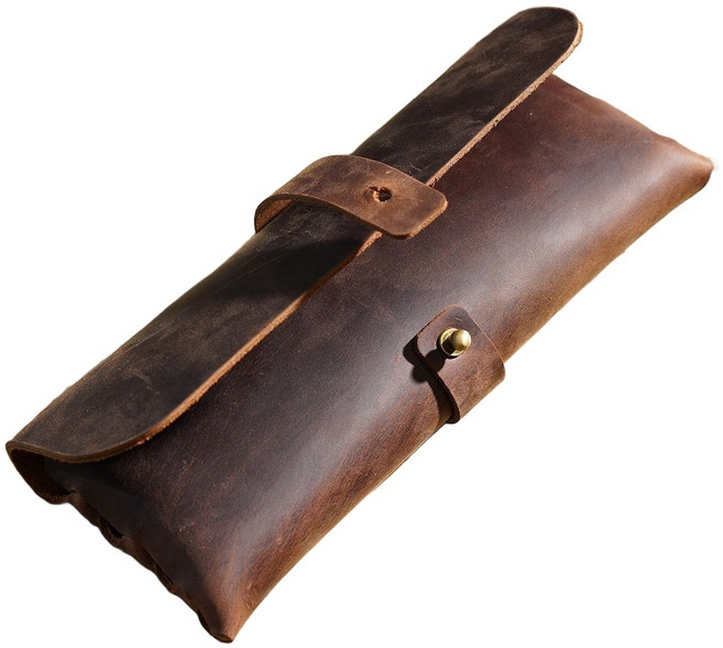 웨얼투투 가죽 필통 파우치 만년필 케이스, 1개, 커피