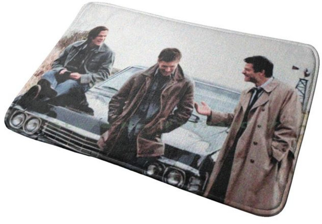 초자연 샘 윈체스터 딘 입구 문 매트 목욕 캠핑 여름 라디오 스푼 포크 나이프 유리 컵, [01] 40cmx60cm, [01] Mat