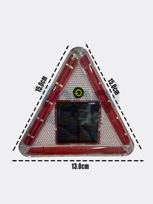 淘氣寶貝 太陽能警示燈 三角形LED強光閃光燈, 1個, 七彩警示燈（2個）