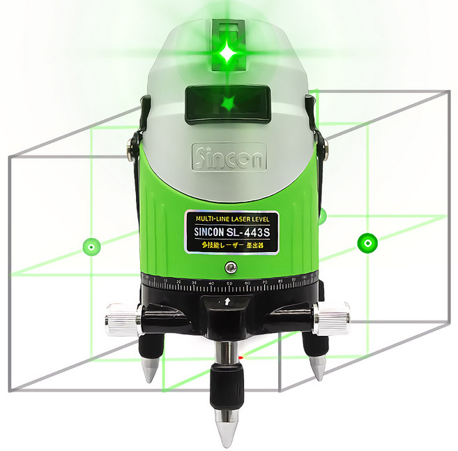 신콘 SL-443S 전자식 그린 레이저 자동보정 레벨기 수평 측정기, 1개