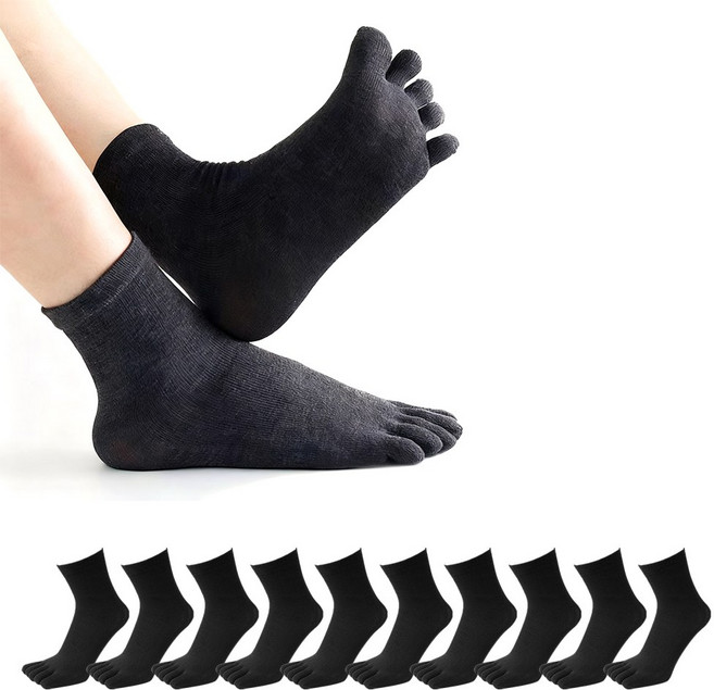 호밍사이 남성 발가락양말 땀흡수 속건 흡습 순면 발가락 중목 양말 통기성 양말 10켤레