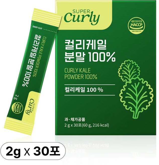 슈퍼컬리 컬리케일 분말 100% 대용량 30포, 30개, 2g