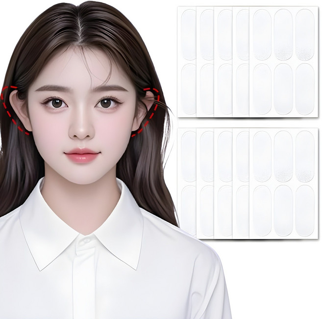 오키 누운귀 요정귀 테이프 엘프 귀 만들기 스티커 60P, 투명, 1세트