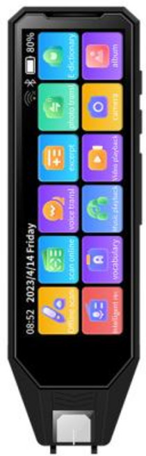 AI 음성 실시간 번역기 휴대용 통역기 신형 MD09 지능형 번역 펜 변환기 오프라인 스캔 비즈니스 여행용 사전, 4)Standard  Black 8G