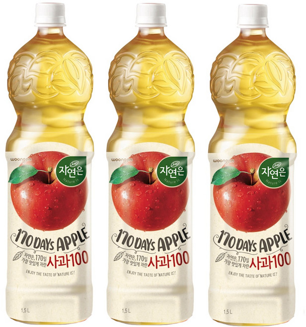 자연은 사과 주스, 1.5L, 3개