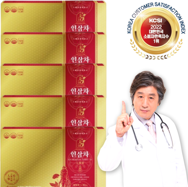 6년근 인삼 면역력높이는음식 피로회복제 인삼차, 300g, 600개, 5박스