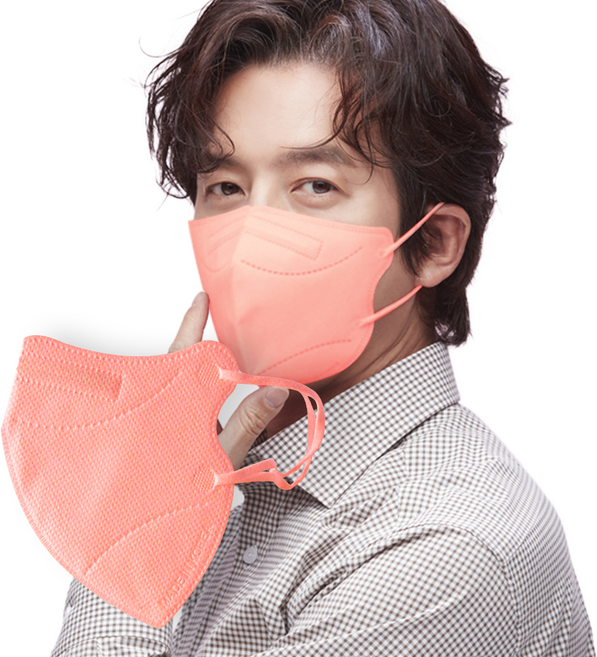 케이바이오 KF94 새부리형 마스크 대형, 핑크, 4개, 25매입