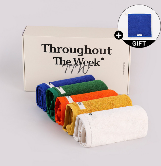 TTW 프리미엄 고중량 모달 타올 250g 30수, 5개, 시그니처 믹스