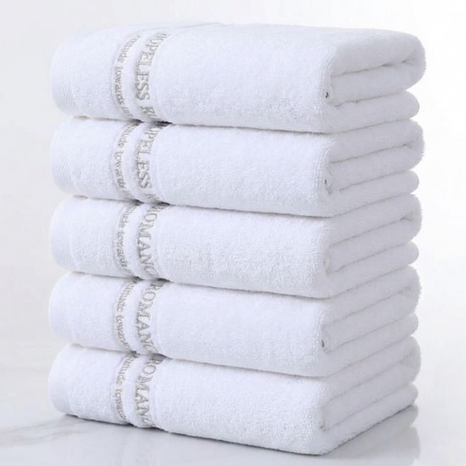 [상덕] 호텔 수건 60수 고급수건 업소용미용세면타월 먼지없는수건 소프트 볼륨, 5개, 흰색