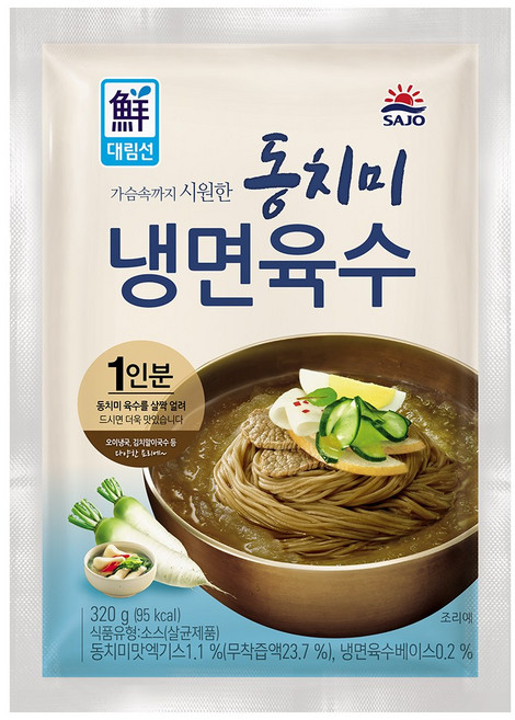 [사조대림] 대림선 동치미 냉면육수, 320g, 60개