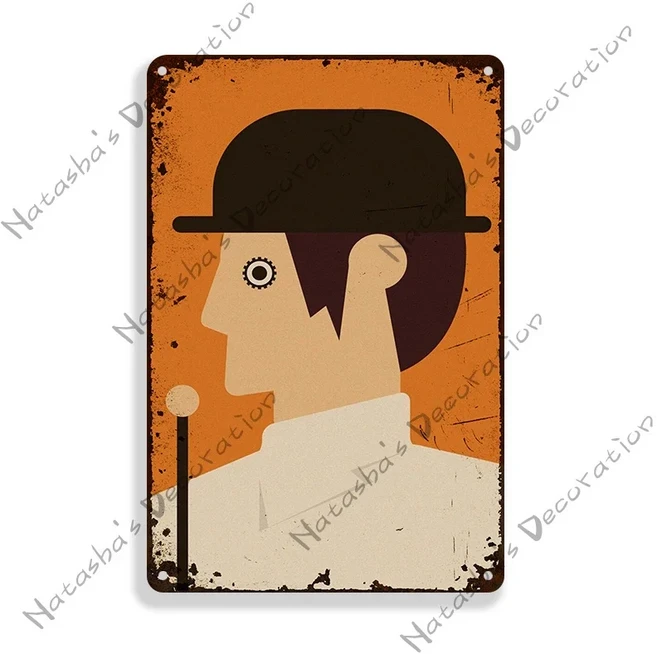 시계 태엽 오렌지 클래식 영화 금속판 녹슨 빈티지 포스터 홈 바 클럽 펍 벽 금속 간판 포스터 오래된 금속, 01 7.8x11.8inch, 11 CLO109