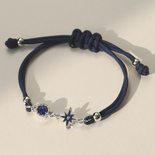 [선물포장] 스태리 탄생석 실버 매듭팔찌