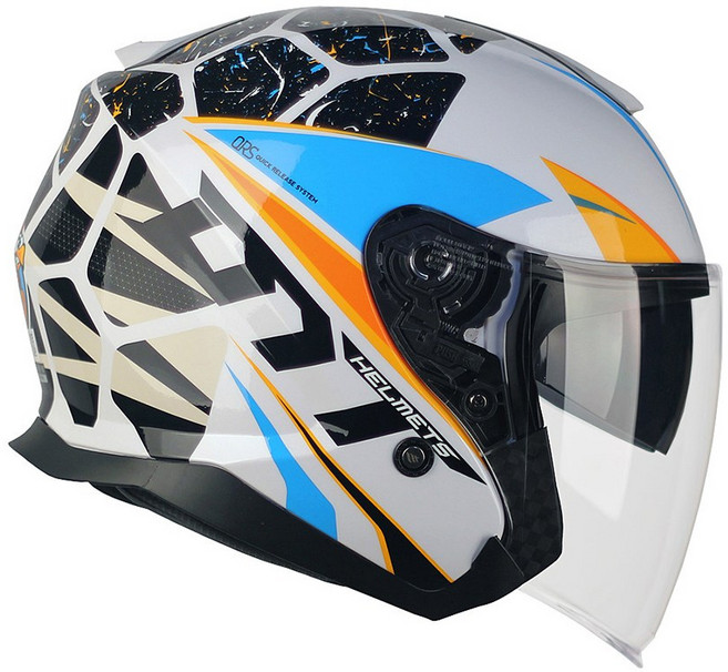 MT 썬더3 SV 젯 JAUNFRAN 글로스 화이트 오픈페이스 헬멧, XXXL