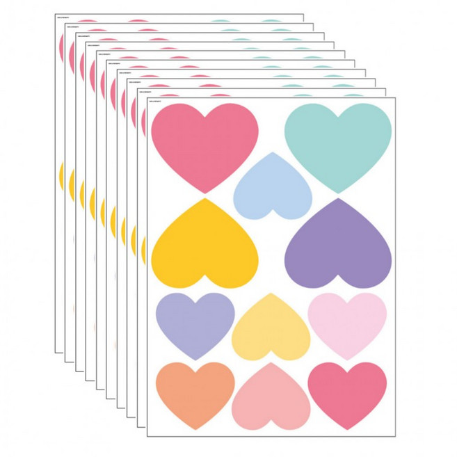 110매입 탈부착 대형 하트 PVC 방수 벽스티커, 1세트, 혼합(S2311) 110매