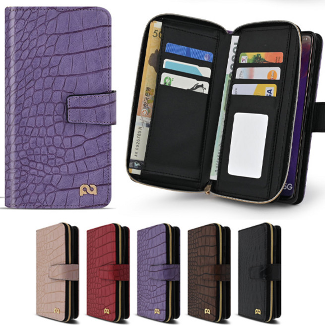 갤럭시버디2 (M236) 지퍼 지갑 스트랩 다이어리 케이스