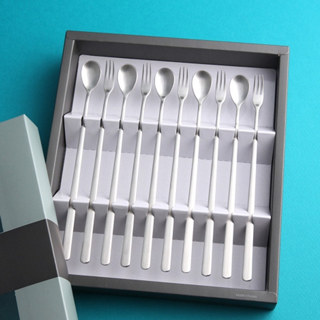 국산 스텐레스 27종 롱 티스푼 & 롱 포크10P 세트 스텐레스 304