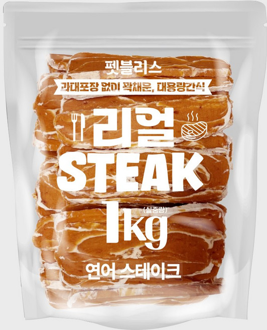 펫블리스 리얼스테이크, 1개, 1kg, 연어스테이크