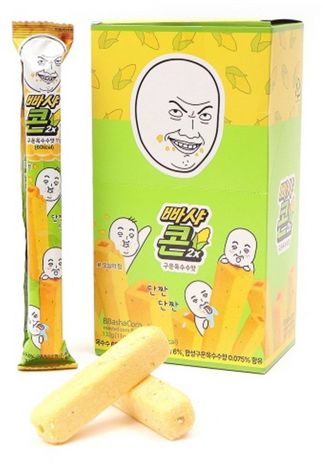콘스틱 빠샤콘 2X 구운옥수수맛 132g (11g x 12개) 스낵>>옥수수스낵, 12개, 11g