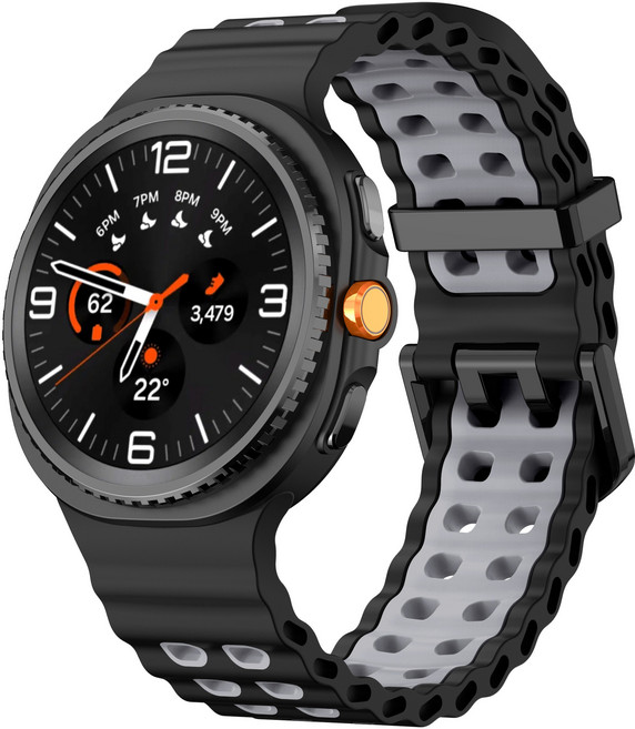 갤럭시워치 호환 울트라 8 스포츠 스트랩 마린 밴드40mm 44mm 45mm 43mm 47mm 42mm 46mm, 블랙 그레이