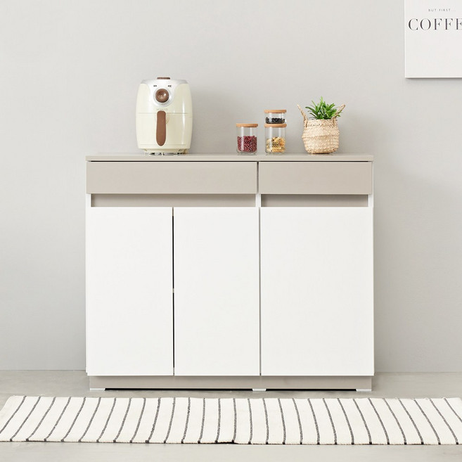 센트 주방수납장 광파오븐렌지대 홈카페 13종, 센트1000하부수납장, 화이트그레이