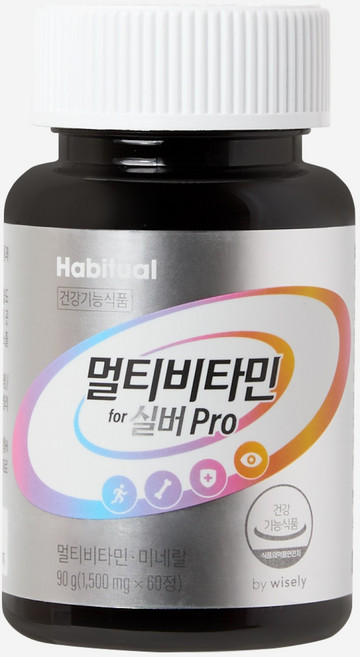 와이즐리 활력충전 멀티비타민 포 실버, 1개, 60정