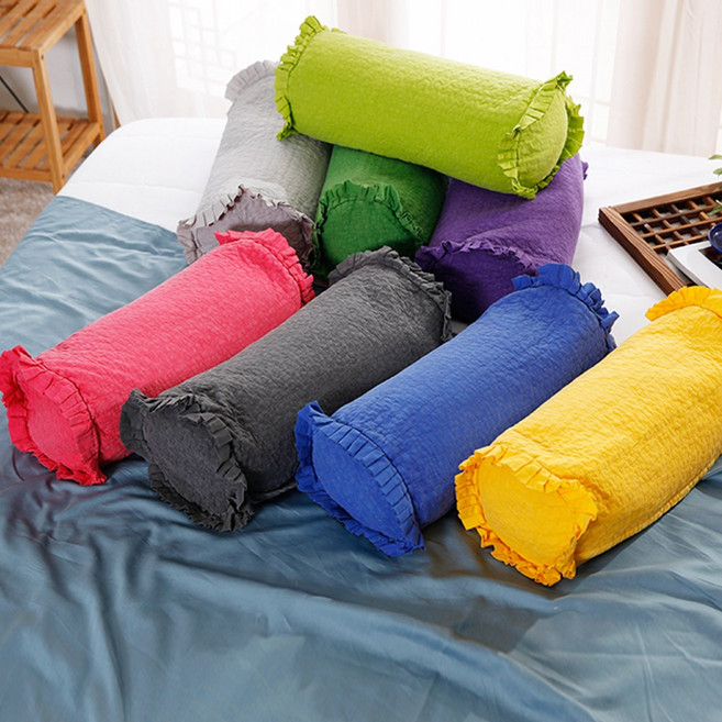 [에코숲라이프] 편백 메밀 바이오칩 피그먼트 원형 레이스베개, 블루, 1개