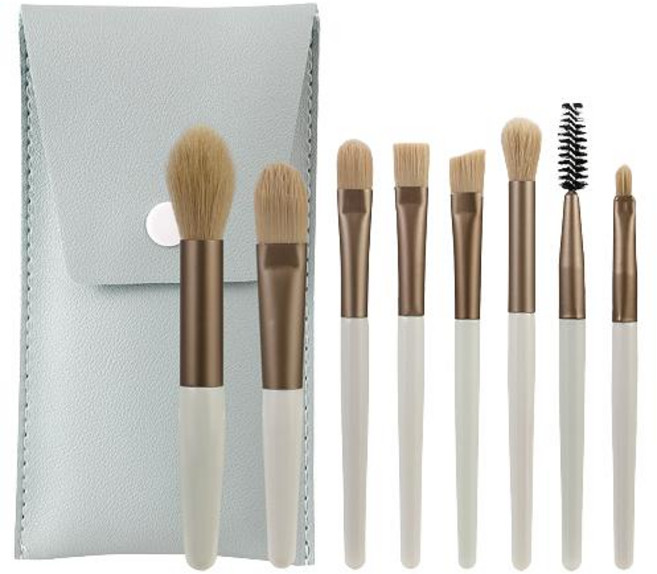 셀리빙 휴대하기 편한 화장브러쉬 파우치 세트, 1개, 브라운