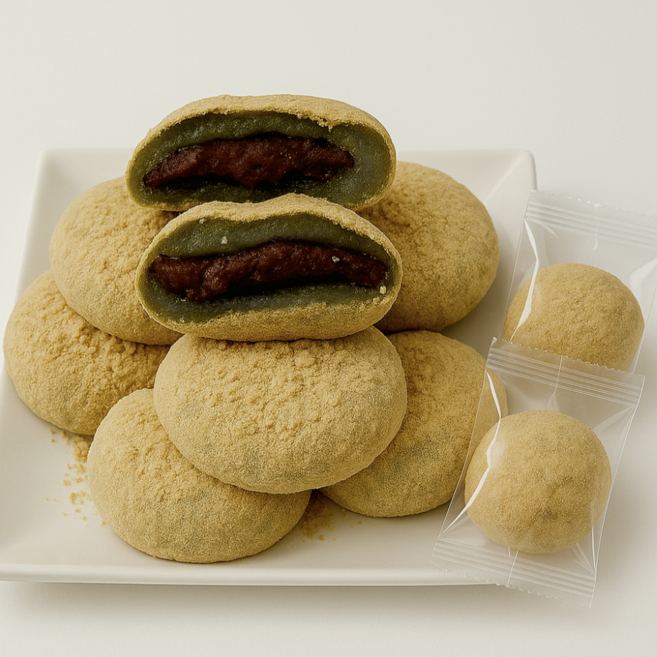 [이든미] 콩쑥개떡 1.8kg /굳지않는 떡 진한 쑥향과 고소한 콩가루 부드러운 통팥앙금 /개별포장, 60g, 30개