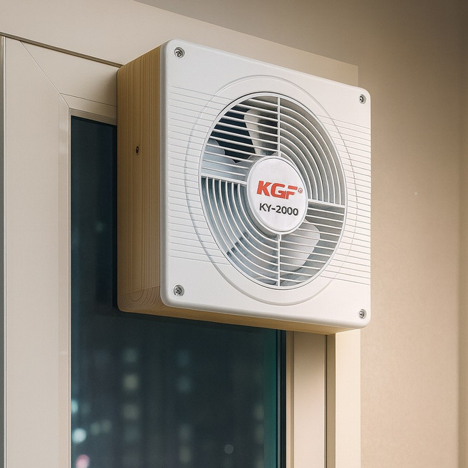 [토마고] 창문형환풍기 이동식 창틀 원목 캠핑용 초절전 저소음 창틀형 무타공 화장실 습기 주방 욕실 결로예방 연기 냄새 배출 환풍기, 고객직접설치, 창문형 대형