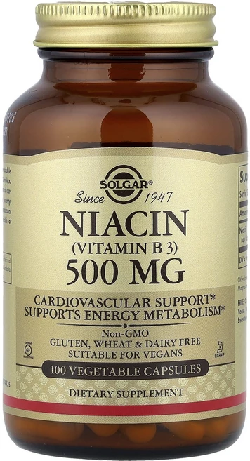 솔가 니아신 비타민B3 500mg 100 베지캡슐, 100정, 3개 - 쿠팡