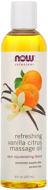 NOW Foods 솔루션 리프레싱 바닐라 시트러스 마사지 오일 237ml(8fl oz) 2팩, 237ml, 1개 - 쿠팡