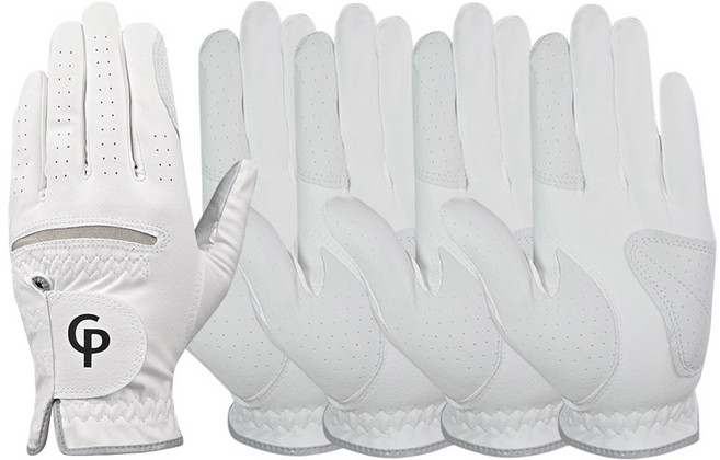 골프로 3포인트 양피 그립 골프장갑 5p 왼손착용, 5개, 화이트
