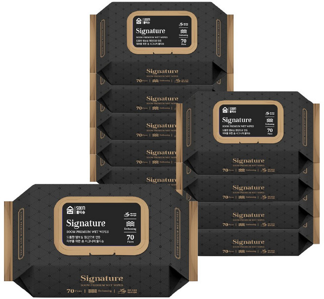숨 시그니처 물티슈 70매 x 10팩 고평량 63g, 10개