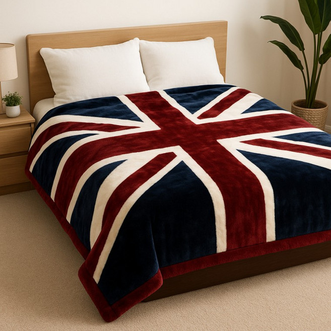 밍크 담요 대형 150x200 두꺼운 양면 블랭킷 겨울 이불 쇼파 캠핑 유니언잭