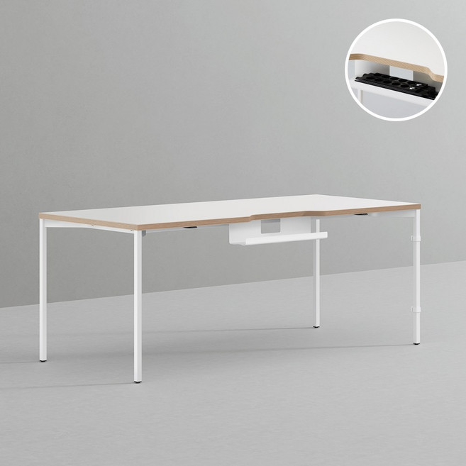 데스커 1800x800 컴퓨터 책상 2.0 DSDBB1808, 메이플+화이트