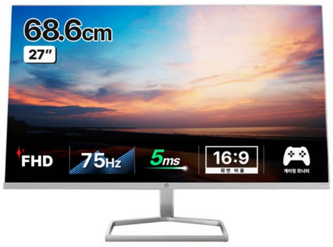 HP 68.6 cm FHD 울트라슬림 27fw 모니터, HP 27fw