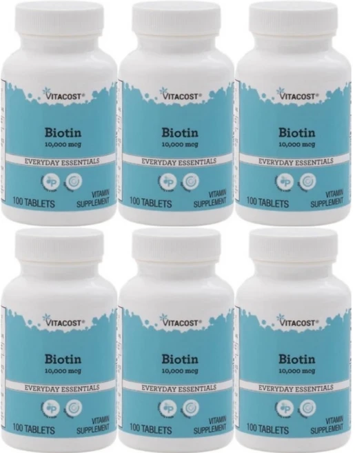 비타코스트 비오틴 10000mcg, 100정, 6팩, 100정 - 쿠팡