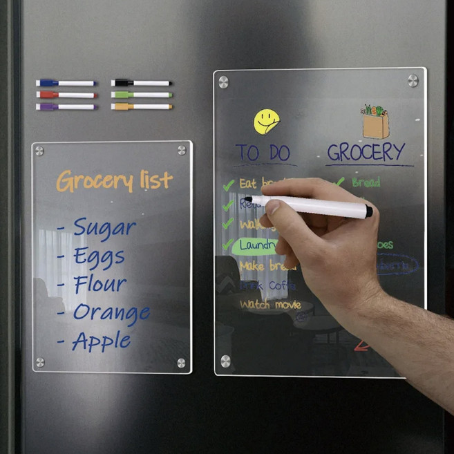 리브썸 자석 아크릴 메모보드 냉장고, 투명 플레인