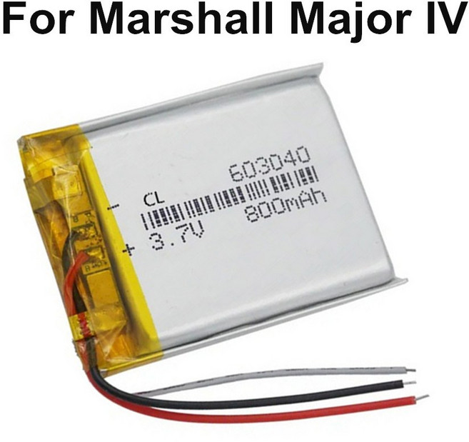 마샬 메이저 IV 4 4세대용 800mAh VDL603040 장시간 지속 무선 헤드폰 배터리